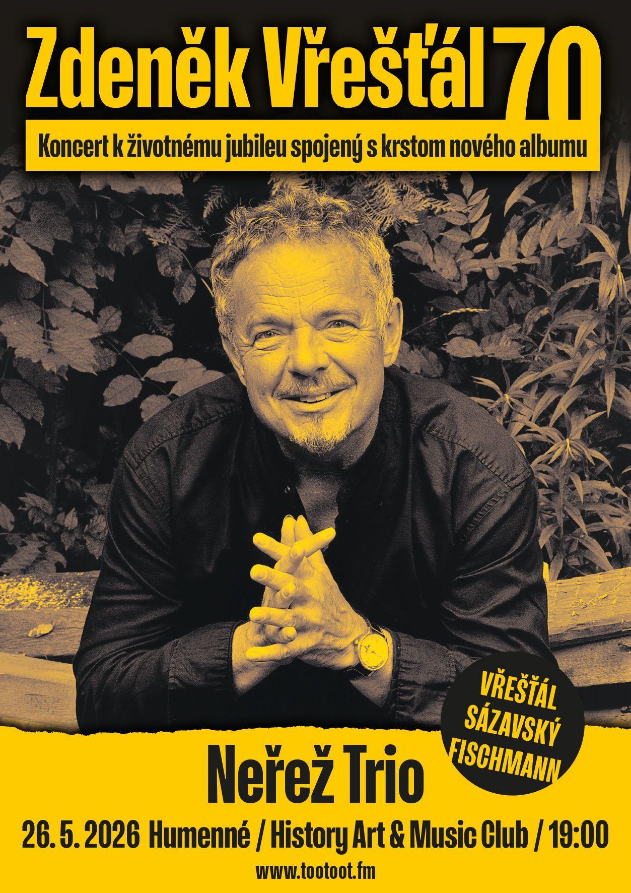 Plagát – Zdeněk Vřešťál 70 - NEŘEŽ TRIO